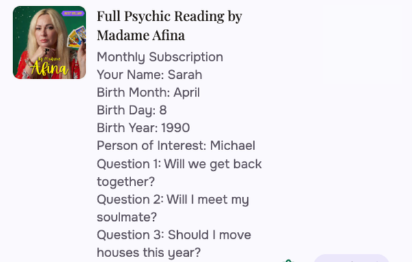 Place Your Order & Receive Your Reading